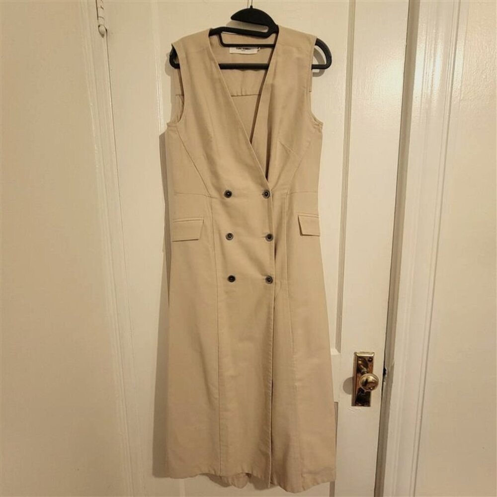 Ioanna Kourbela 100% cotton sleeveless double breasted dress